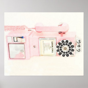 Rosa Vintage Payphone Poster