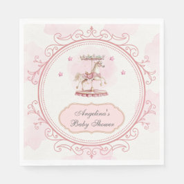 Rosa Vintage Pony- Baby Shower Napkins Pappersservett