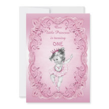 Rosa Vintage Princess Ballerina 1:a födelsedagen P