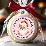 Rosa Vintage Retro Jultomten God jul Runt Klistermärke<br><div class="desc">Fira festsäsongen med vår Rosa Vintage Retro Jultomten God jul Classic Round Sticker! Den här charmerande etiketten har en nostalgisk Jultomten-design som ställs in mot snyggtens fasta bakgrund och kombinerar vintagens charm med modern luft. Perfekt för att lägga till ett snyggt drag i julklappar och Helgdag. Anpassa anpassad design till...</div>
