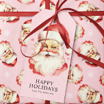 Rosa Vintage Retro Jultomten jul Presentetikett<br><div class="desc">Lägg till en nostalgisk beröring i dina presenter med dessa rosa vintage Jultomten Juletiketter. De här märkrna har en charmerande jultomteillustration med festligt snöflingor och är perfekt för att ge dig personlighet och värme i ditt presenter. Den klassiska jultomtkonstruktionen mot rosans bakgrund skapar en snyggt kontrast som står på presentlådor,...</div>