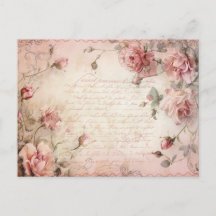 Rosa Vintage Ro Decoupage Mönster