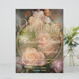 Rosa Vintage Ro målat i gamla Guld Stil