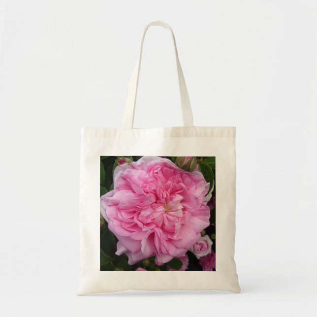 Rosa Vintage Ros blommor Toteväska Tygkasse (Framsidan)
