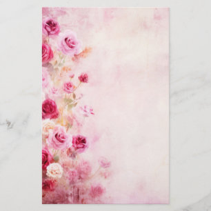 Rosa Vintage Rosor Brevpapper