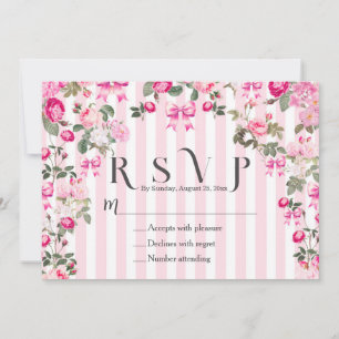 Rosa Vintage Rosor Coquette Slinga Ränder Inbjudningar