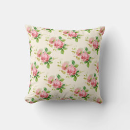 Rosa vintage rosor  kudde