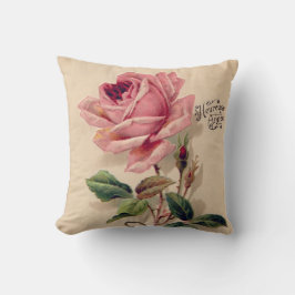 Rosa vintage steg kudde