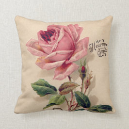 Rosa vintage steg kudde