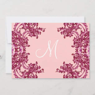 ROSA VINTAGE SWIRL BACHELORETTE PARTI INBJUDAN