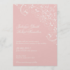 Rosa Vintage Swirls bröllopsinbjudan Inbjudningar