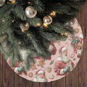Rosa Vintage Tomte   Pepparkakor & Prydnader Julgransmatta Borstad Polyester