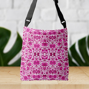 ROSA VINTAGE TROPICAL FOLK ART PRINT AXELVÄSKA