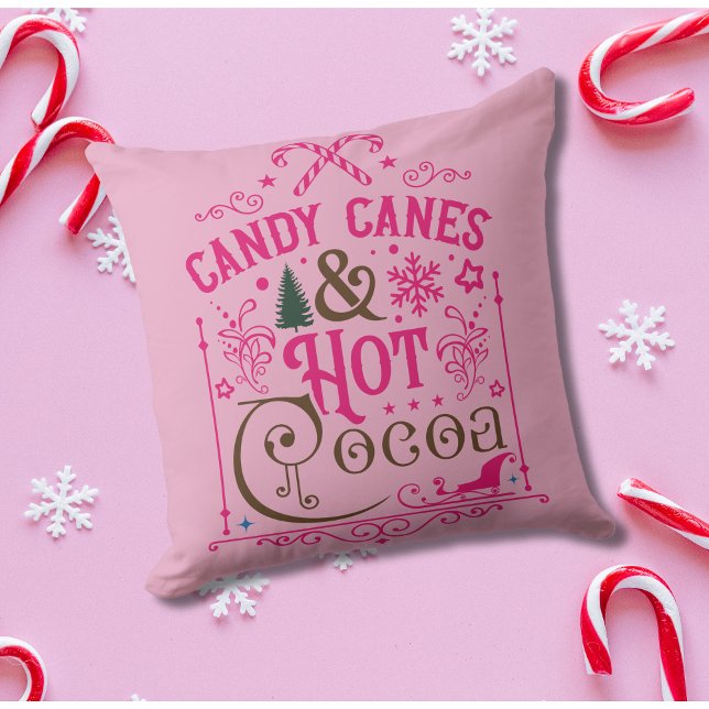 Rosa Vintage vid jul Rustic Farmhouse stil Kudde (Skapare uppladdad)