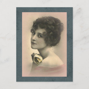 Rosa Vintage Woman-vykort Vykort