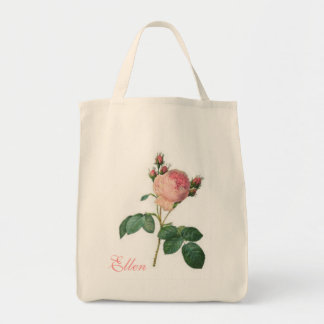 Rosa vintageblommigt för kål tygkasse
