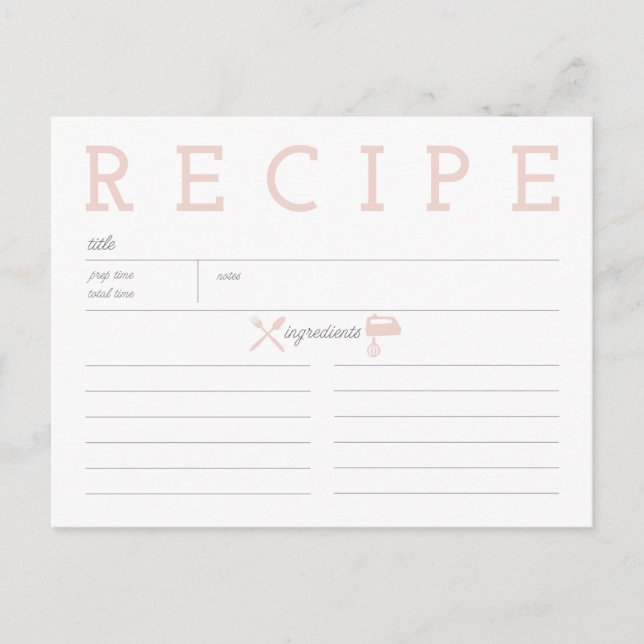 Rosa vintagekökfölje vykort (Framsida)