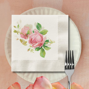 Rosa vintagero pappersservett