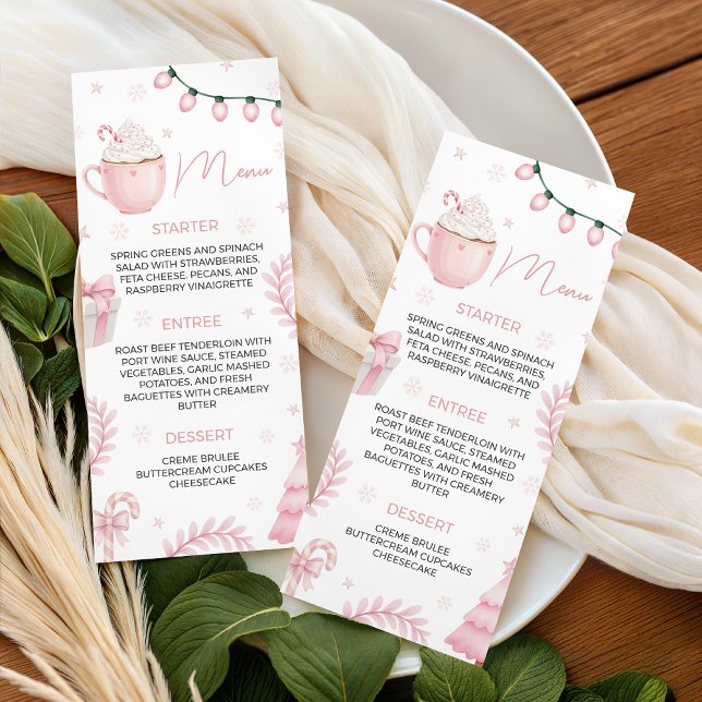 Rosa vinter baby shower-meny meny (Skapare uppladdad)