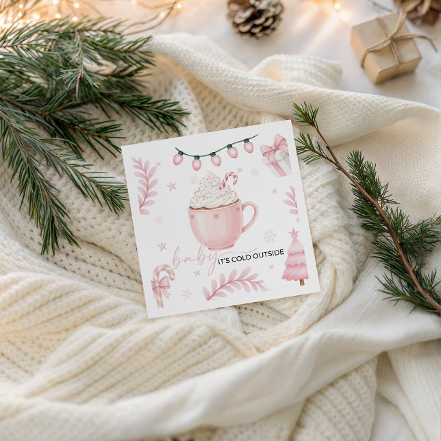 Rosa vinter baby shower servett (Skapare uppladdad)