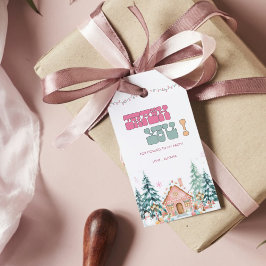 Rosa Vinter Onederland 1-årsfirande Tack Presentetikett