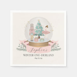 rosa vinter onederland första födelsedagsfesten pappersservett