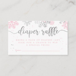 Rosa vinter snöflingor Baby Shower Blöja Lotteri Tilläggskort
