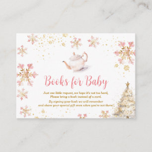 Rosa vinter teparty baby shower-böcker för bebis tilläggskort