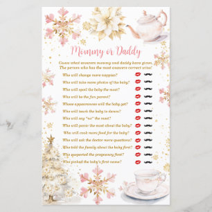 Rosa Vinter Tesalong Baby Shower Mamma eller Pappa