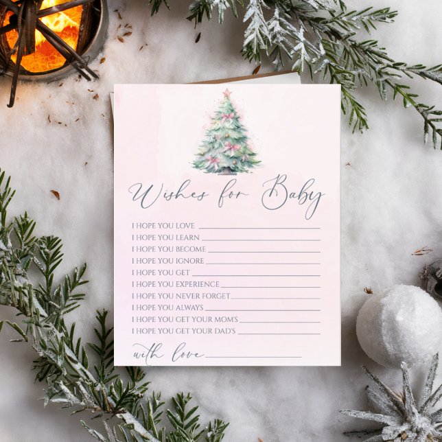 Rosa vinterbabyduschspel önskemål för baby (Skapare uppladdad)