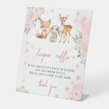 Rosa Vinterdjur Bröstduschdiskett Strålningsskylt