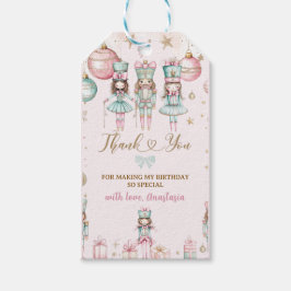 Rosa Vinterjul-Ballerinas-födelsedag Presentetikett