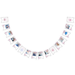 rosa vintersaga foto bunting banner vimplar