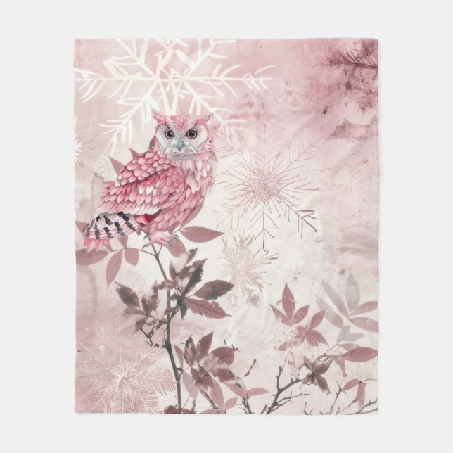 Rosa vinterskog i modern Baby Fleecefilt (Framsidan)