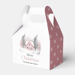Rosa vinterstugus jul presentaskar