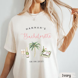 Rosa vintrall bröllopsfest t shirt