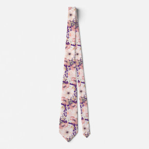 Rosa Violet Blommigt bröllop Neck Tie Slips