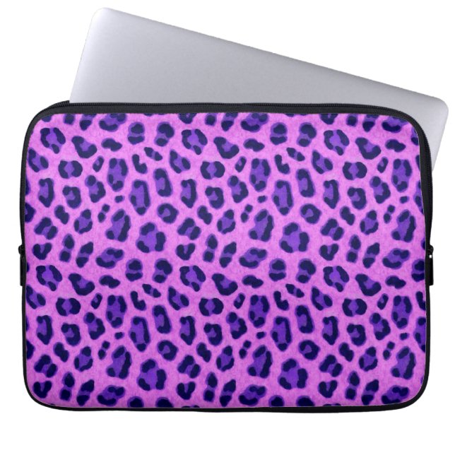 Rosa Violet Leopard Animal Print Skin Mönster Laptop Fodral (Framsidan)