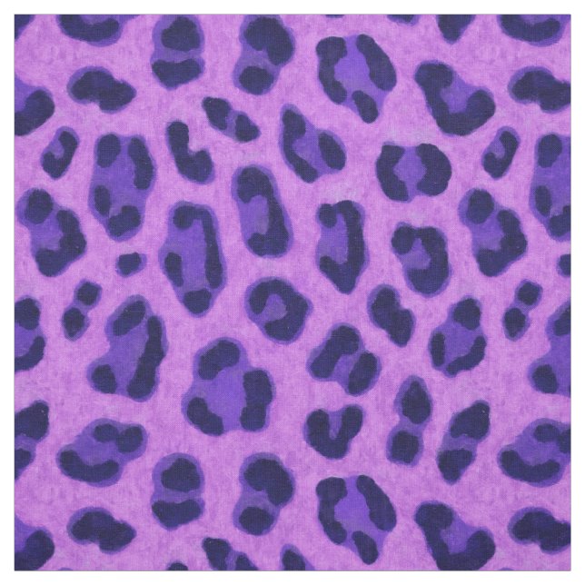 Rosa Violet Leopard Animal Print Skin Mönster Tyg (Provkarta)