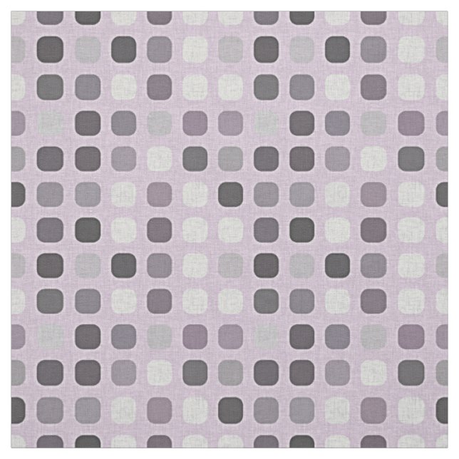 Rosa Violet Lila Retro Chic Round Square Mönster Tyg (Provkarta)