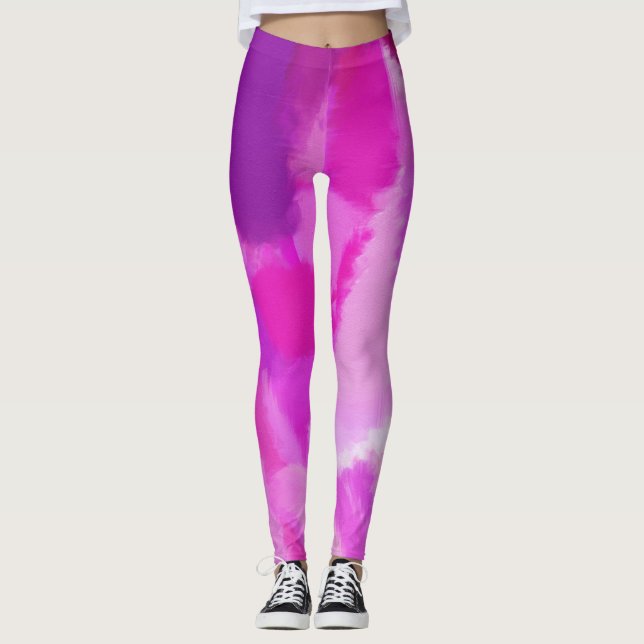 Rosa Violet Paint Splatter Leggings (Framsida)