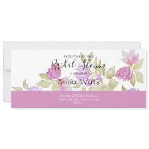 Rosa Violet Watercolor Flowers Handmålade