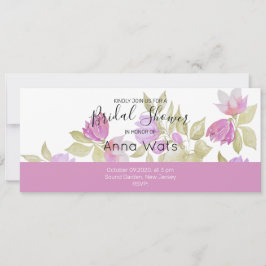 Rosa Violet Watercolor Flowers Handmålade