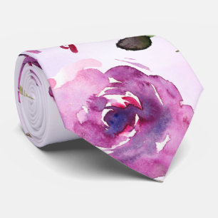 Rosa Violett Peony & Orchid Trädgård Bröllop Slips