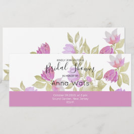 Rosa Violetta Akvarellblommor Handmålade