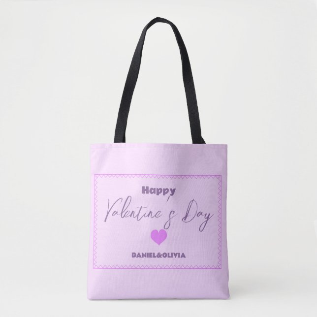 Rosa - Violetta Alla hjärtans dag Tygkasse (Framsida)