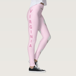 Rosa Virginia Blommar Dogwood State Leggings