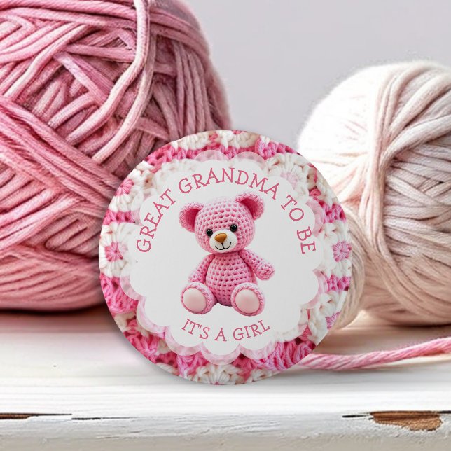 Rosa virkad teddybjörn | Blivande gammelmor Knapp (Skapare uppladdad)