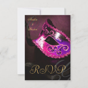 Rosa Virvel Maskeradmask RSVP Inbjudan