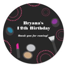 Rosa virvel svarta smink fest present klistermärke